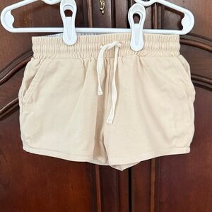 MINNOW Tan Twill Shorts with Drawstring Size 3/4T